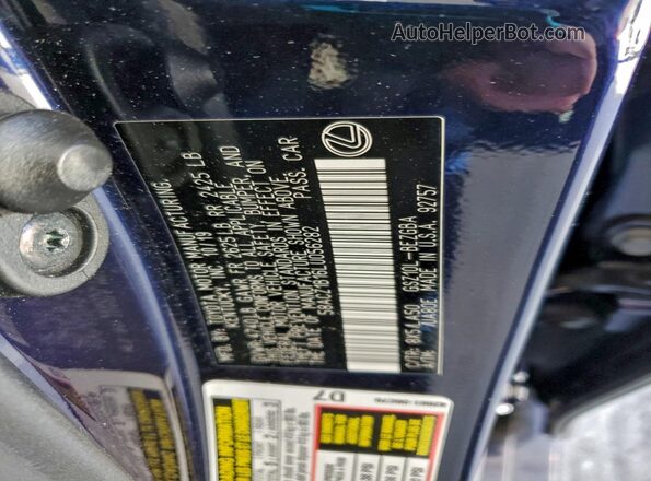 58ACZ1B16LU056282 2020 LEXUS ES Blue ძრავის განყოფილების ხედი
