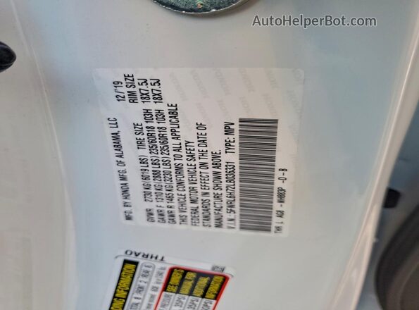 5FNRL6H72LB036331 2020 HONDA ODYSSEY White Widok komory silnika