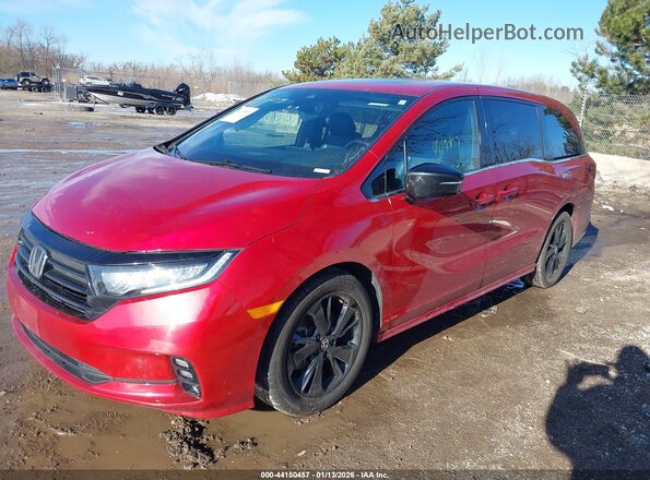 5FNRL6H78PB054550 2023 HONDA ODYSSEY Red Առջևի ձախ երեք քառորդ տեսարան