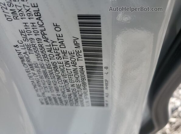 5FNRL6H98PB004944 2023 HONDA ODYSSEY White 