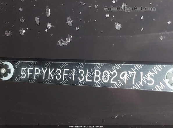 5FPYK3F13LB029715 2020 HONDA RIDGELINE Черный Вид подкапотного пространства