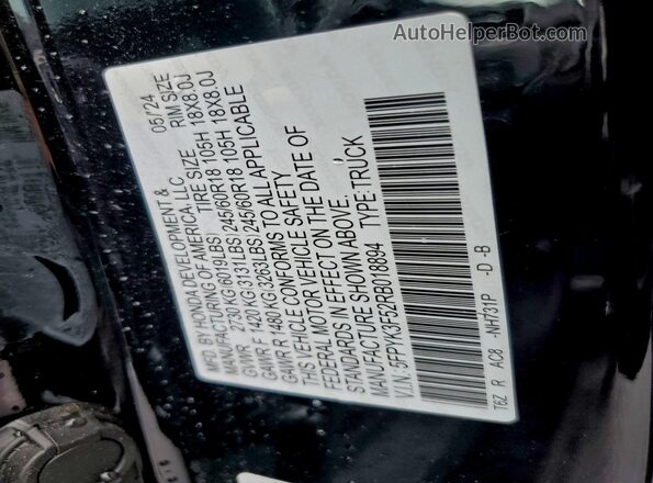 5FPYK3F52RB018894 2024 HONDA RIDGELINE Black Շարժիչի բաժամունքի տեսք
