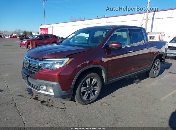 5FPYK3F71KB024354 2019 HONDA RIDGELINE Burgundy Առջևի ձախ երեք քառորդ տեսարան