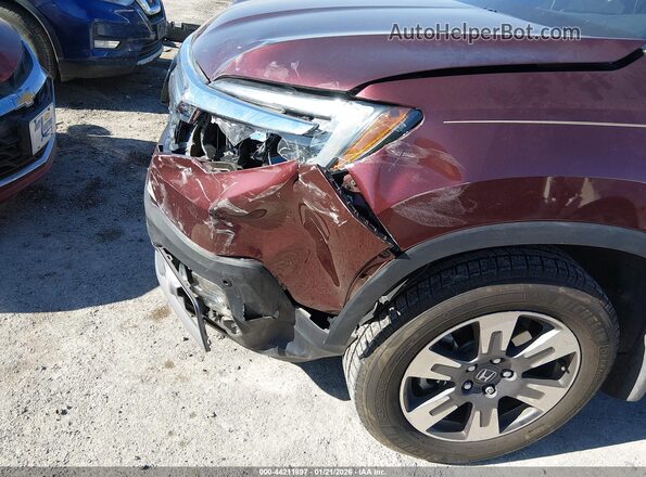 5FPYK3F75HB021126 2017 HONDA RIDGELINE Burgundy Vista frontal