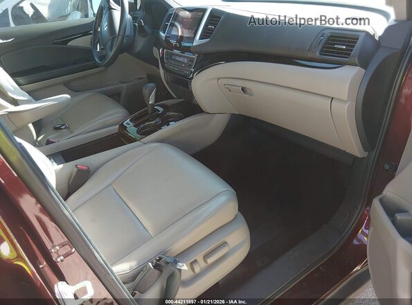 5FPYK3F75HB021126 2017 HONDA RIDGELINE Burgundy Vista interior delantera