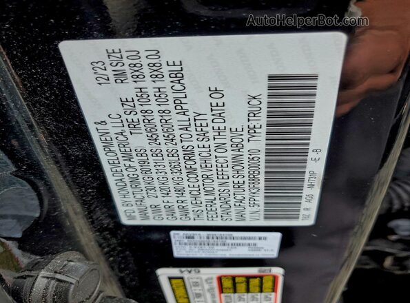 5FPYK3F88RB000510 2024 HONDA RIDGELINE Черный 