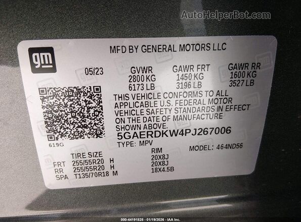 5GAERDKW4PJ267006 2023 BUICK ENCLAVE Black ძრავის განყოფილების ხედი