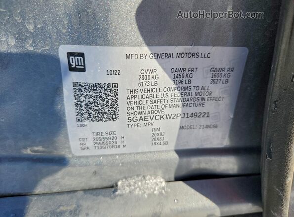 5GAEVCKW2PJ149221 2023 BUICK ENCLAVE Gray VIN sticker view