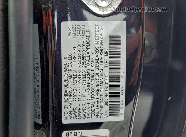 5J8TC2H51RL040648 2024 ACURA RDX Purple Engine compartment view