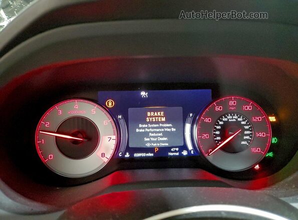 5J8TC2H65NL006313 2022 ACURA RDX Black Vista del cuadro de instrumentos