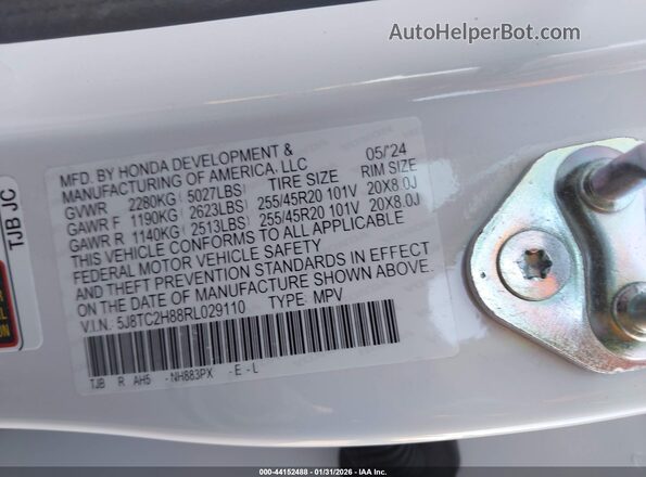 5J8TC2H88RL029110 2024 ACURA RDX White 