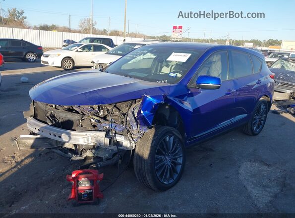 5J8TC2H8XNL000069 2022 ACURA RDX Blue წინა მარცხენა ხედი სამი მეოთხედიდან