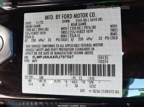 5LMPJ8KAXRJ797597 2024 LINCOLN NAUTILUS Black 