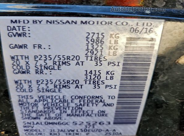 5N1AL0MN6GC525263 2016 INFINITI QX60 Black 