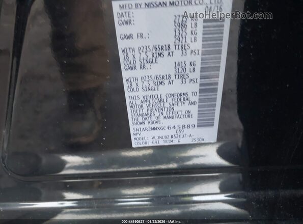 5N1AR2MMXGC645889 2016 NISSAN PATHFINDER Black ძრავის განყოფილების ხედი