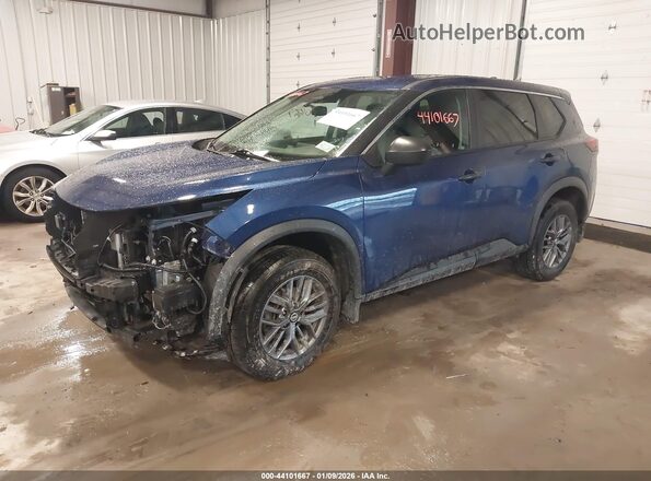 5N1AT3AB2MC813157 2021 NISSAN ROGUE Blue Передня ліва чверть
