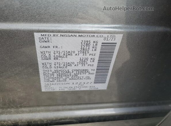 5N1AZ2CS5PC122327 2023 NISSAN MURANO Gray 