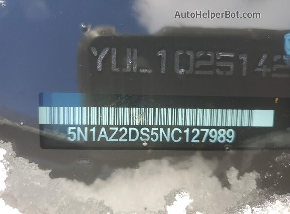 5N1AZ2DS5NC127989 2022 NISSAN MURANO Black Панорамний вид салону 360°