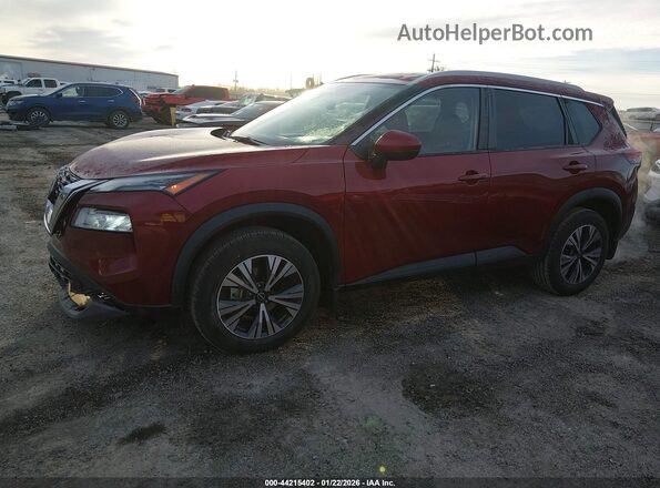 5N1BT3BA4NC708826 2022 NISSAN ROGUE Maroon Передня ліва чверть