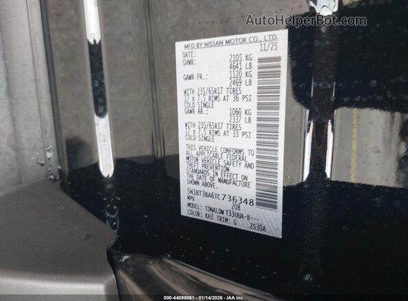 5N1BT3BA6TC736348 2026 NISSAN ROGUE Black Вид підкапотного простору