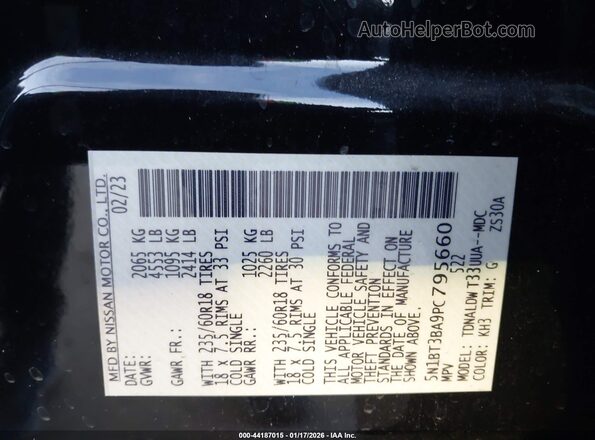 5N1BT3BA9PC795660 2023 NISSAN ROGUE Black Engine compartment view