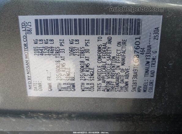 5N1BT3BA9TC687601 2026 NISSAN ROGUE Gray 