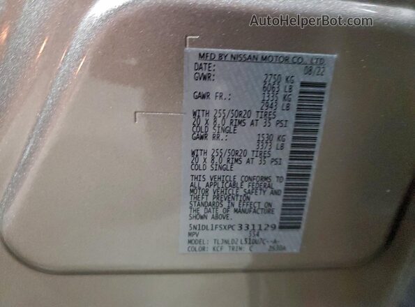 5N1DL1FSXPC331129 2023 INFINITI QX60 Gold 360 interior view