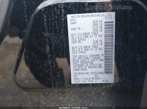 5N1DR3AC3RC203540 2024 NISSAN PATHFINDER Black Շարժիչի բաժամունքի տեսք