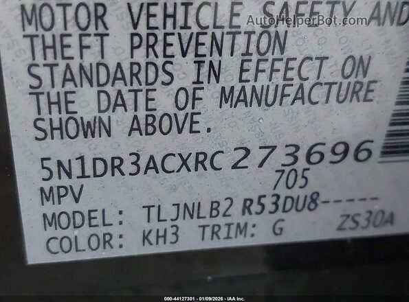 5N1DR3ACXRC273696 2024 NISSAN PATHFINDER Черный 