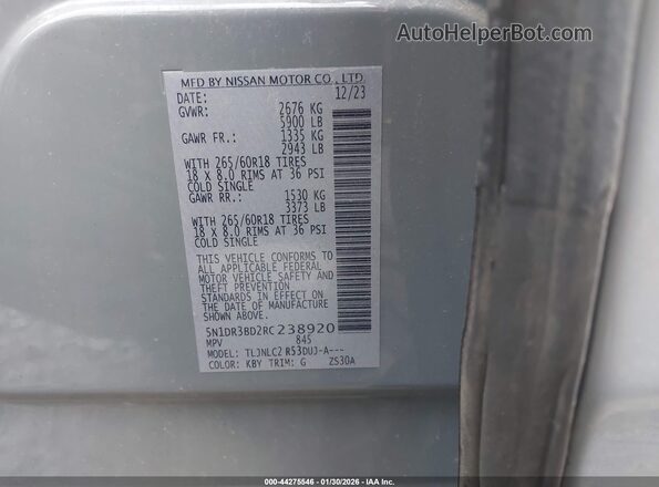 5N1DR3BD2RC238920 2024 NISSAN PATHFINDER Gray Widok komory silnika
