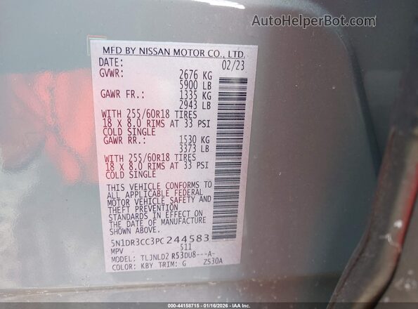 5N1DR3CC3PC244583 2023 NISSAN PATHFINDER Gray Widok komory silnika