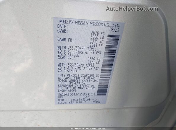 5N1DR3DG4SC282611 2025 NISSAN PATHFINDER Silver ძრავის განყოფილების ხედი