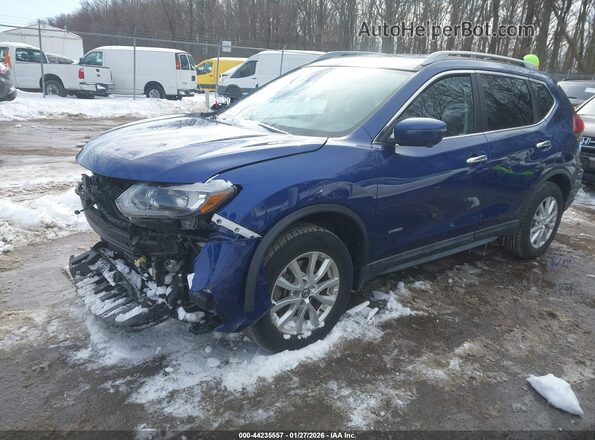 5N1ET2MV3KC715544 2019 NISSAN ROGUE HYBRID Blue წინა მარცხენა ხედი სამი მეოთხედიდან