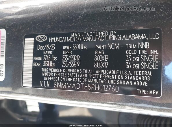 5NMMADTB5RH012760 2024 GENESIS GV70 Черный 