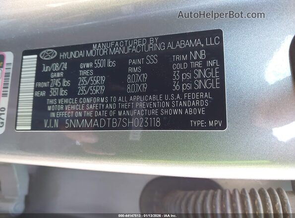 5NMMADTB7SH023118 2025 GENESIS GV70 Gray Вид підкапотного простору