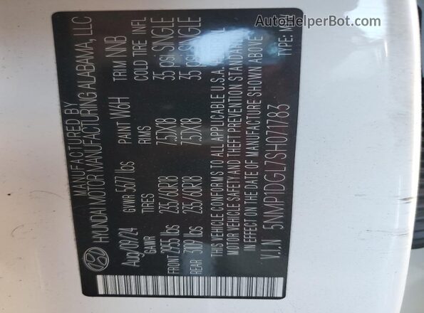 5NMP1DGL7SH071783 2025 HYUNDAI SANTA White Շարժիչի բաժամունքի տեսք