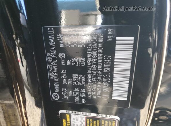 5NMP2DGL1SH115452 2025 HYUNDAI SANTA Black VIN sticker view
