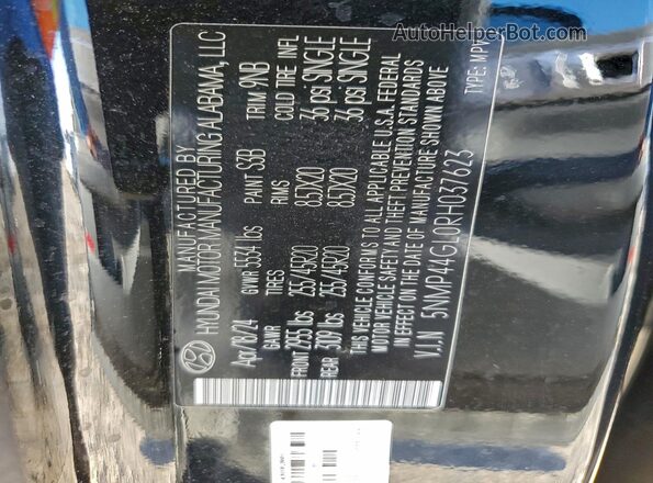 5NMP44GL0RH037623 2024 HYUNDAI SANTA Black Vista interior de 360 grados