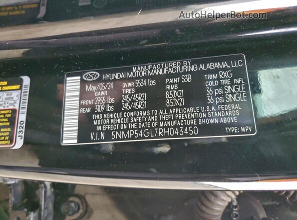 5NMP54GL7RH043450 2024 HYUNDAI SANTA FE CALLIGRAPHY Black 360 interior view