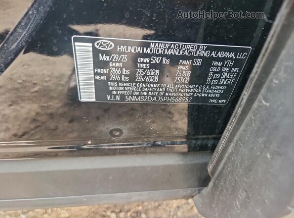 5NMS2DAJ5PH568952 2023 HYUNDAI SANTA Black 