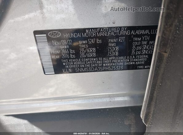 5NMS3DAJ5PH525323 2023 HYUNDAI SANTA FE Silver 