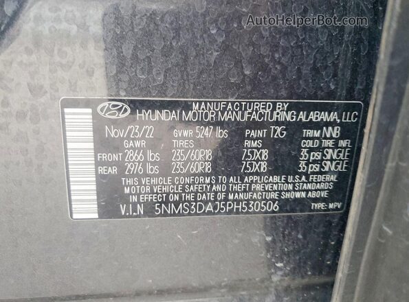 5NMS3DAJ5PH530506 2023 HYUNDAI SANTA Серый 