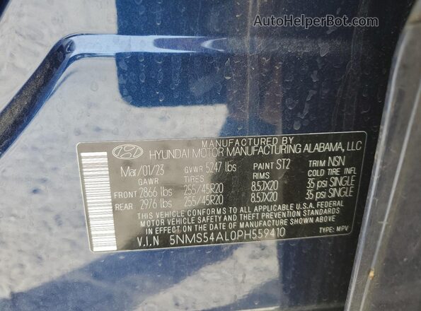 5NMS54AL0PH559410 2023 HYUNDAI SANTA FE CALLIGRAPHY Blue 360 interior view