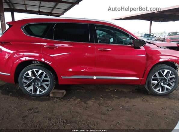 5NMS54ALXNH416185 2022 HYUNDAI SANTA FE CALLIGRAPHY Red Вид задньої частини салону