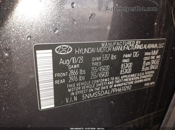 5NMS5DAL7PH611292 2023 HYUNDAI SANTA FE CALLIGRAPHY Gray Vista del compartimento del motor