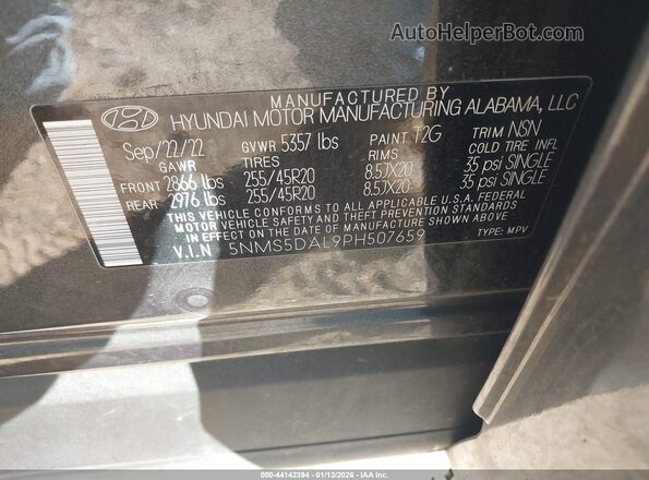 5NMS5DAL9PH507659 2023 HYUNDAI SANTA FE CALLIGRAPHY Black Շարժիչի բաժամունքի տեսք