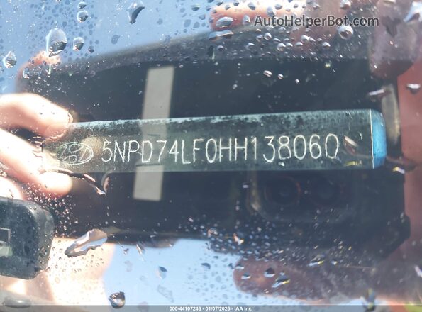 5NPD74LF0HH138060 2017 HYUNDAI ELANTRA Blue Вид підкапотного простору