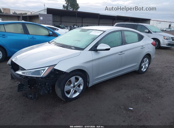 5NPD74LF0KH496637 2019 HYUNDAI ELANTRA Серебряный Передняя левая четверть