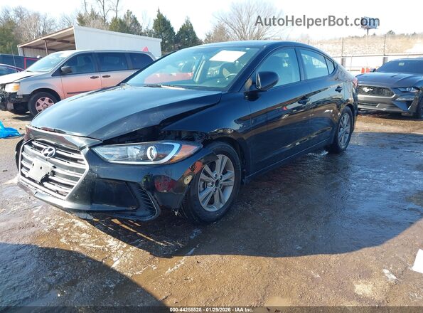 5NPD84LF4JH321478 2018 HYUNDAI ELANTRA Black Առջևի ձախ երեք քառորդ տեսարան