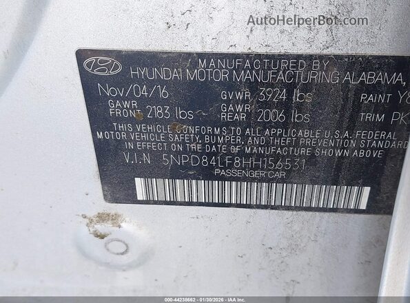 5NPD84LF8HH156531 2017 HYUNDAI ELANTRA Red Engine compartment view